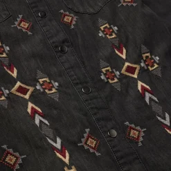 Stetson Embroidered Denim Shirt Dress Black Sale