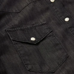 Stetson Embroidered Denim Shirt Black Hot