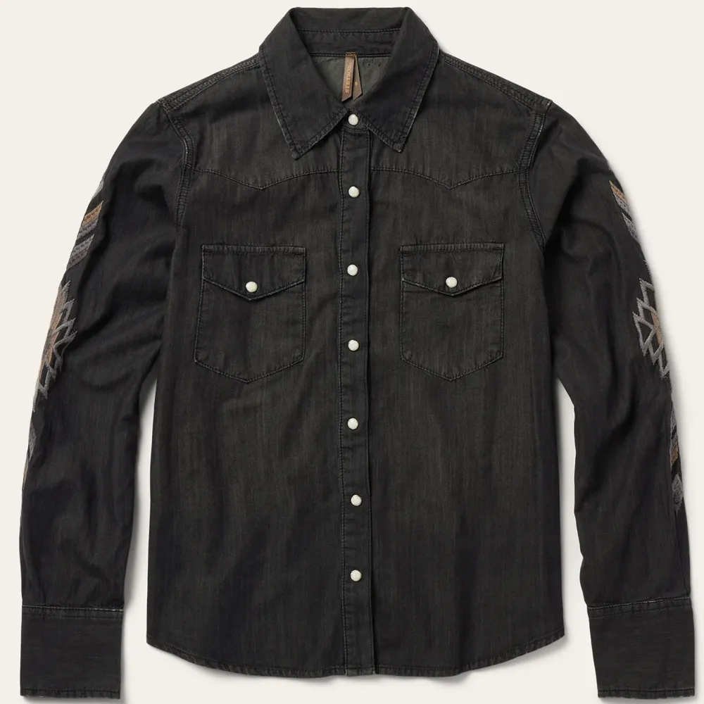 Stetson Embroidered Denim Shirt Black Best