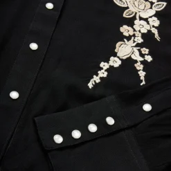 Stetson Embroidered Crepe Western Shirt Black Sale
