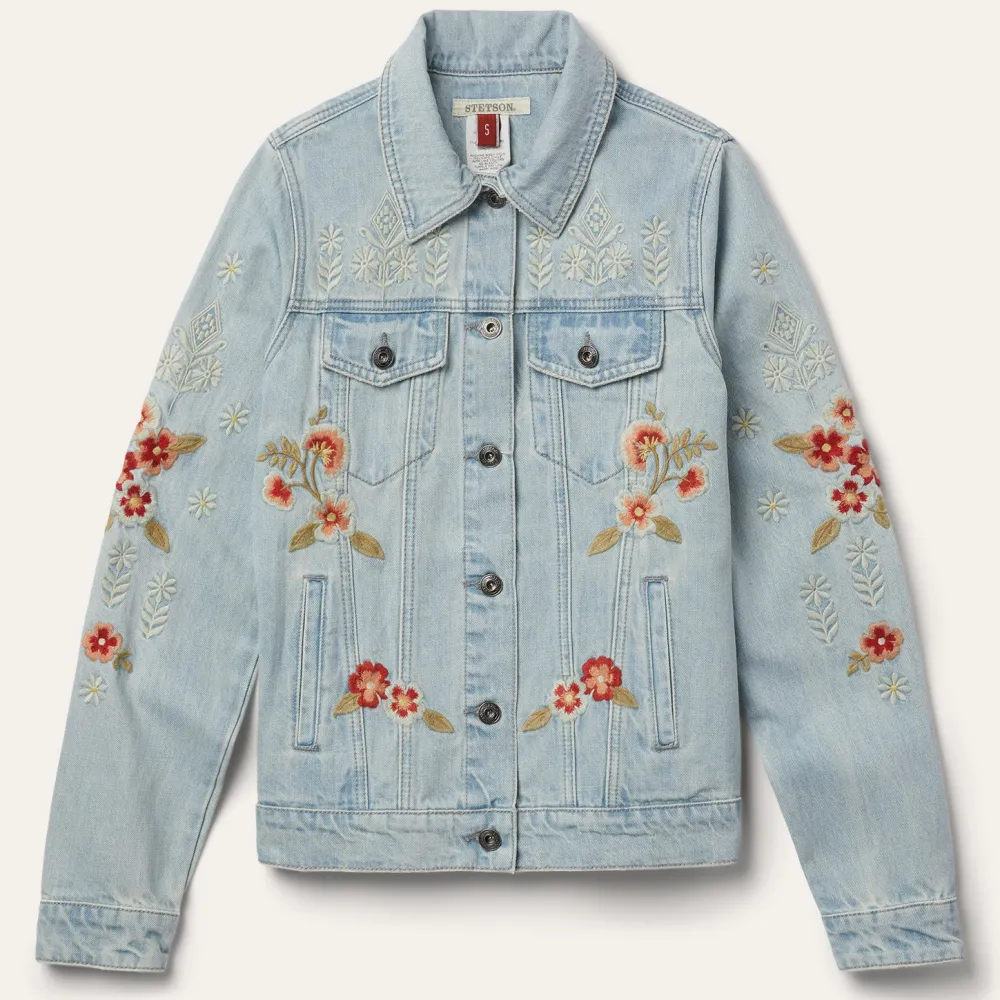 Stetson Embroidered Denim Jacket Blue Sale