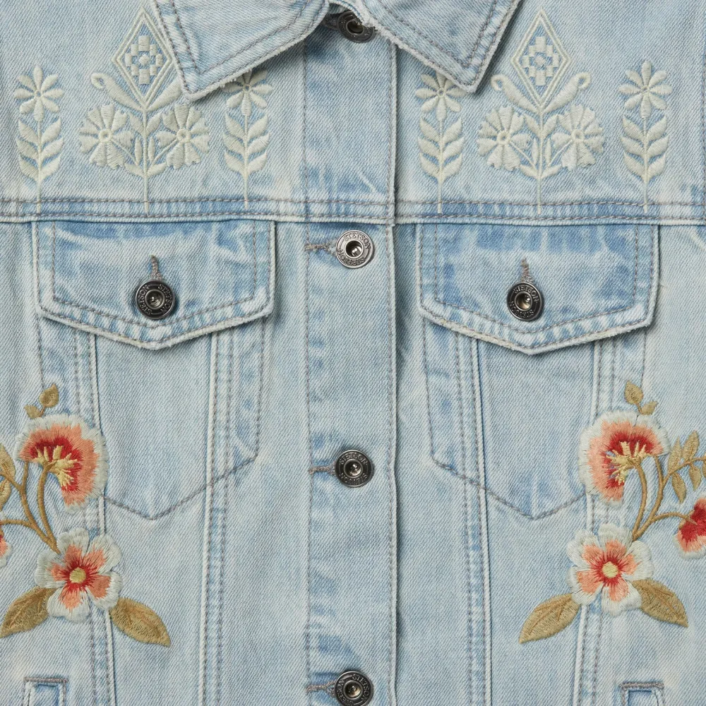 Stetson Embroidered Denim Jacket Blue Sale