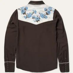 Stetson Embroidered Rayon Western Shirt Brown Discount