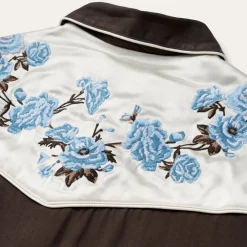 Stetson Embroidered Rayon Western Shirt Brown Outlet