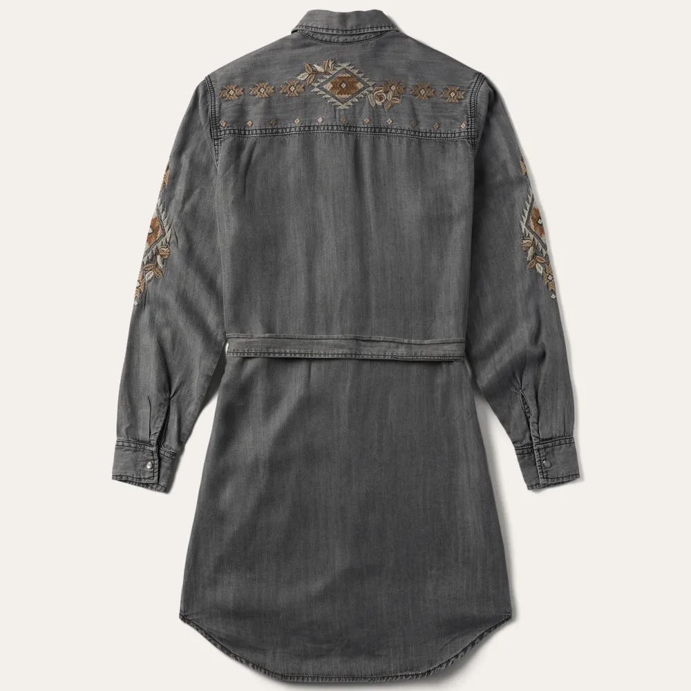 Stetson Embroidered Snap Front Shirt Dress Black Online