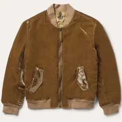 Stetson Embroidered Velvet Bomber Jacket Copper Outlet