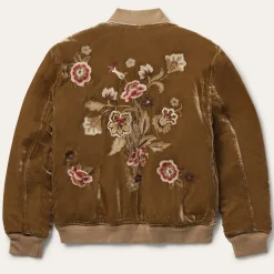Stetson Embroidered Velvet Bomber Jacket Copper Outlet
