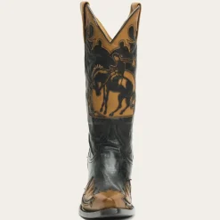 Stetson Faye Cowgirl  Horse Underlay Leather Boot Black