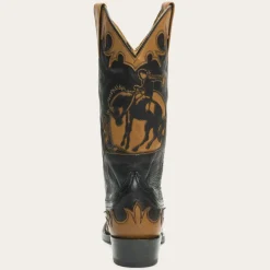Stetson Faye Cowgirl  Horse Underlay Leather Boot Black