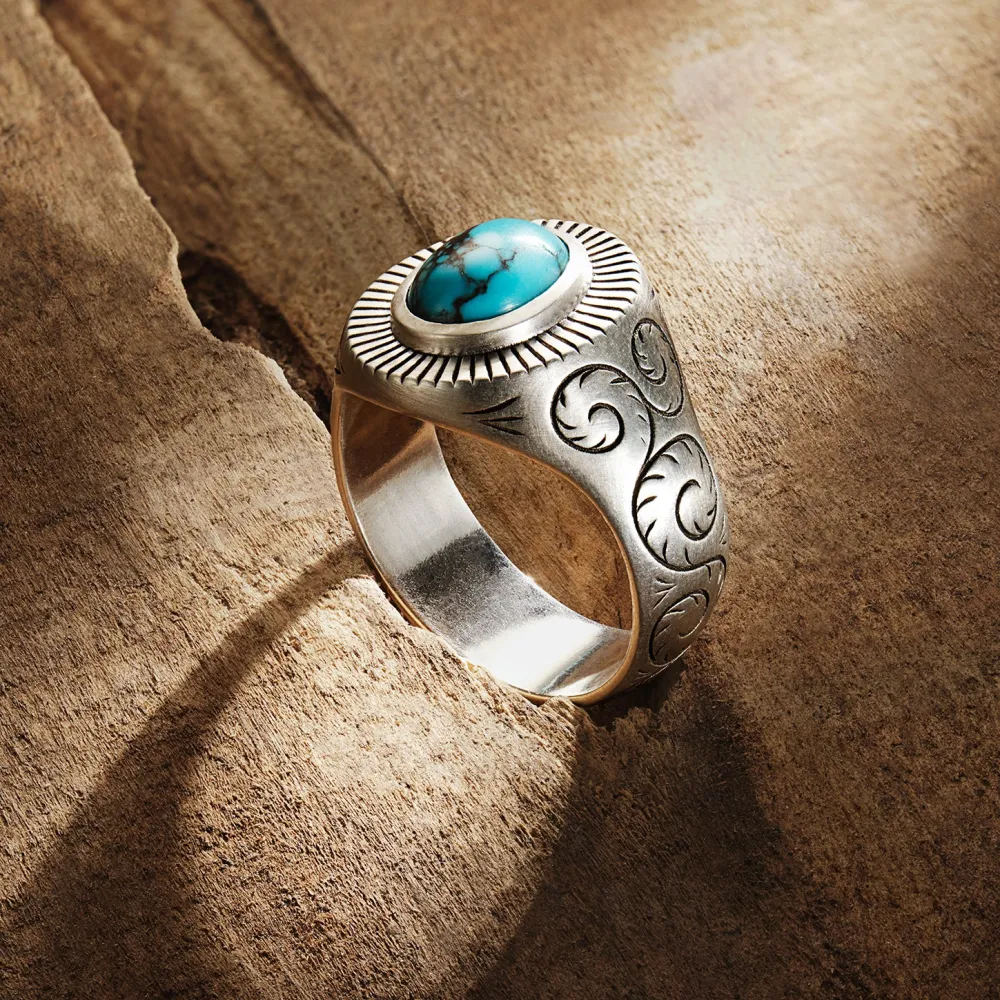 Stetson Filigree Ring with Turquoise New