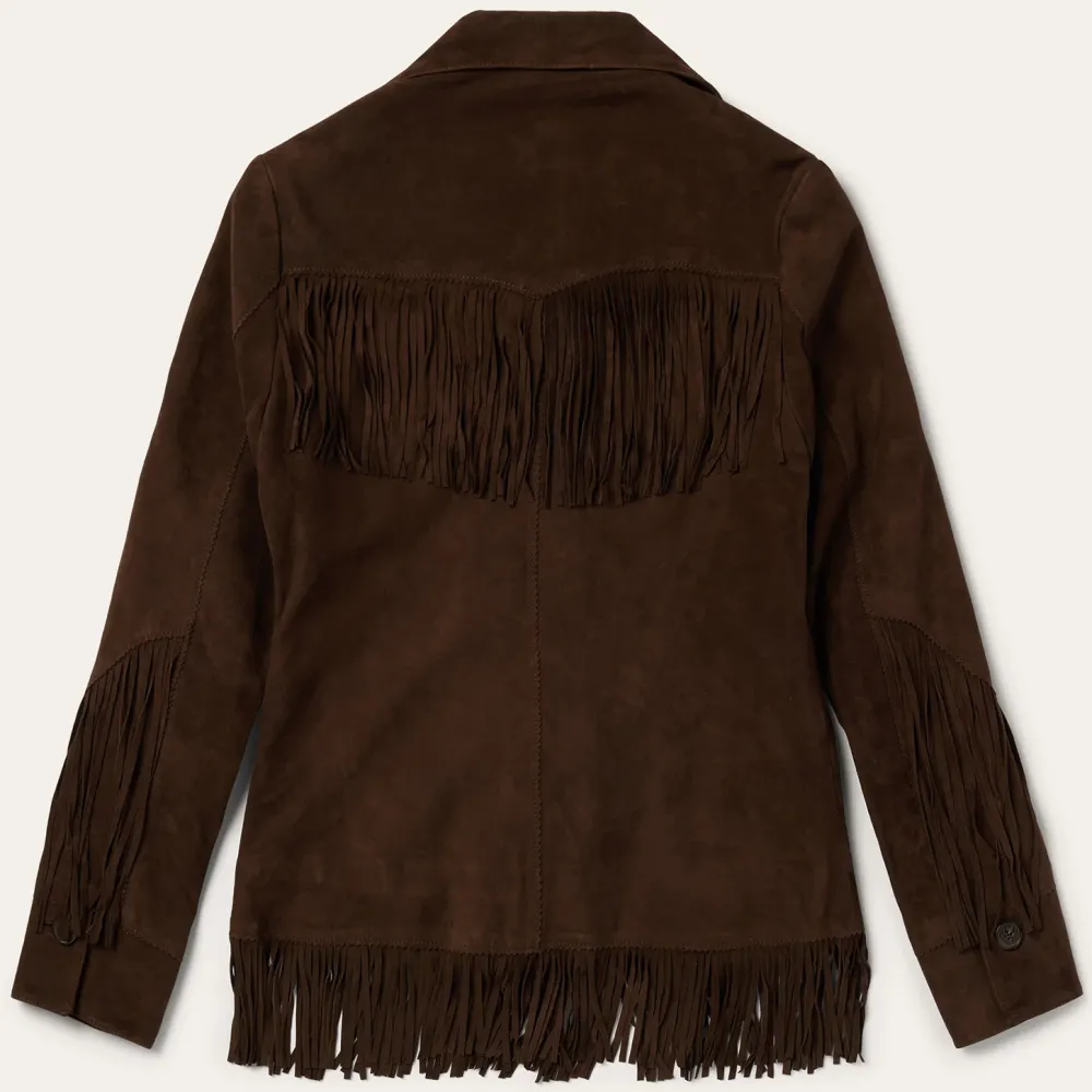 Stetson Fringe Suede Jacket Chocolate Clearance