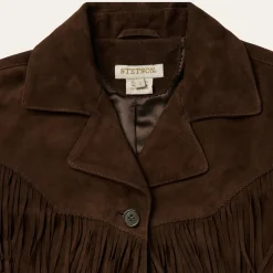Stetson Fringe Suede Jacket Chocolate Clearance