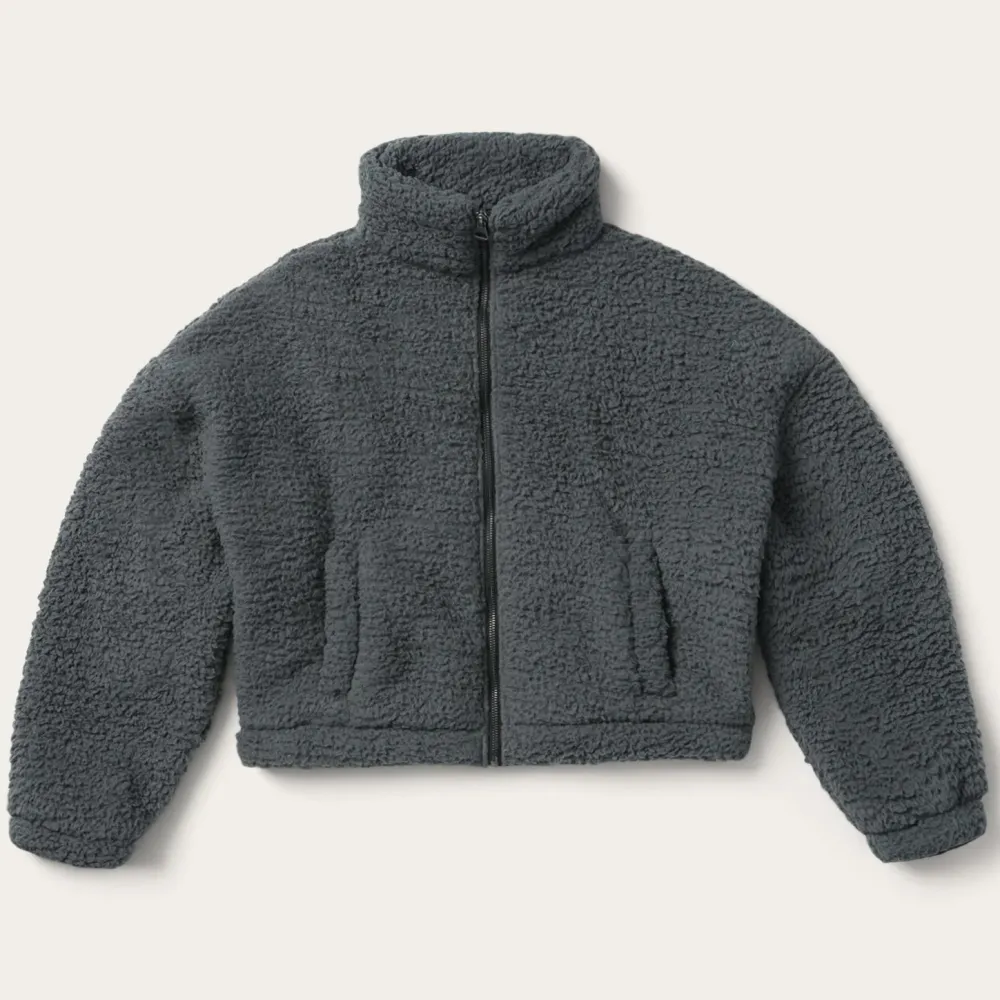 Stetson Fuzzy Teddy Bear Fleece Jacket Grey New