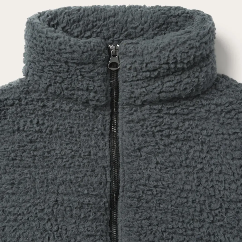 Stetson Fuzzy Teddy Bear Fleece Jacket Grey New