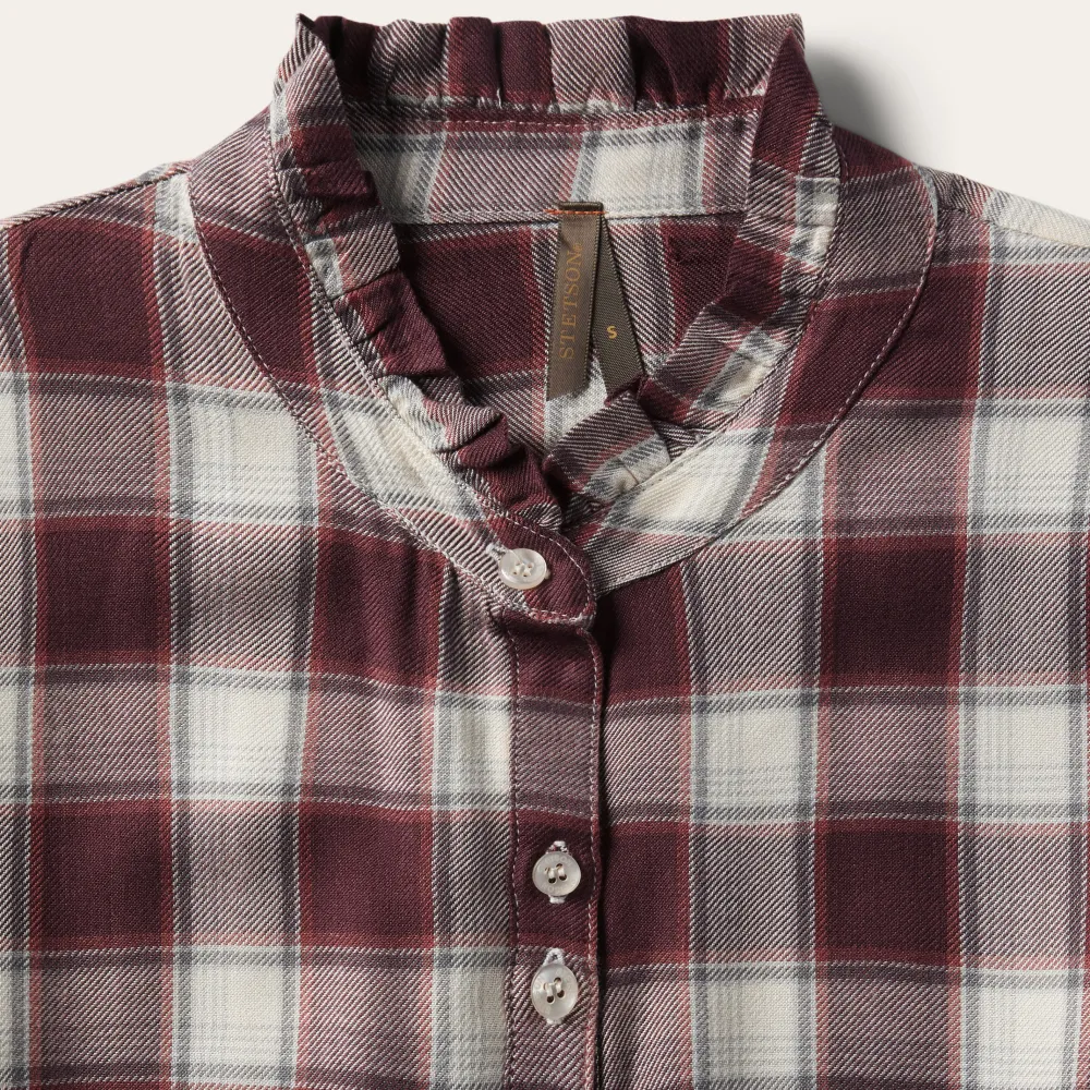 Stetson Gaucho Plaid Prairie Shirt Dress Wine Outlet