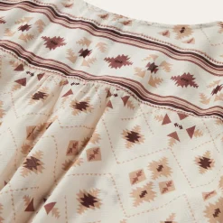Stetson Gaucho Print Herringbone Blouse White Sale