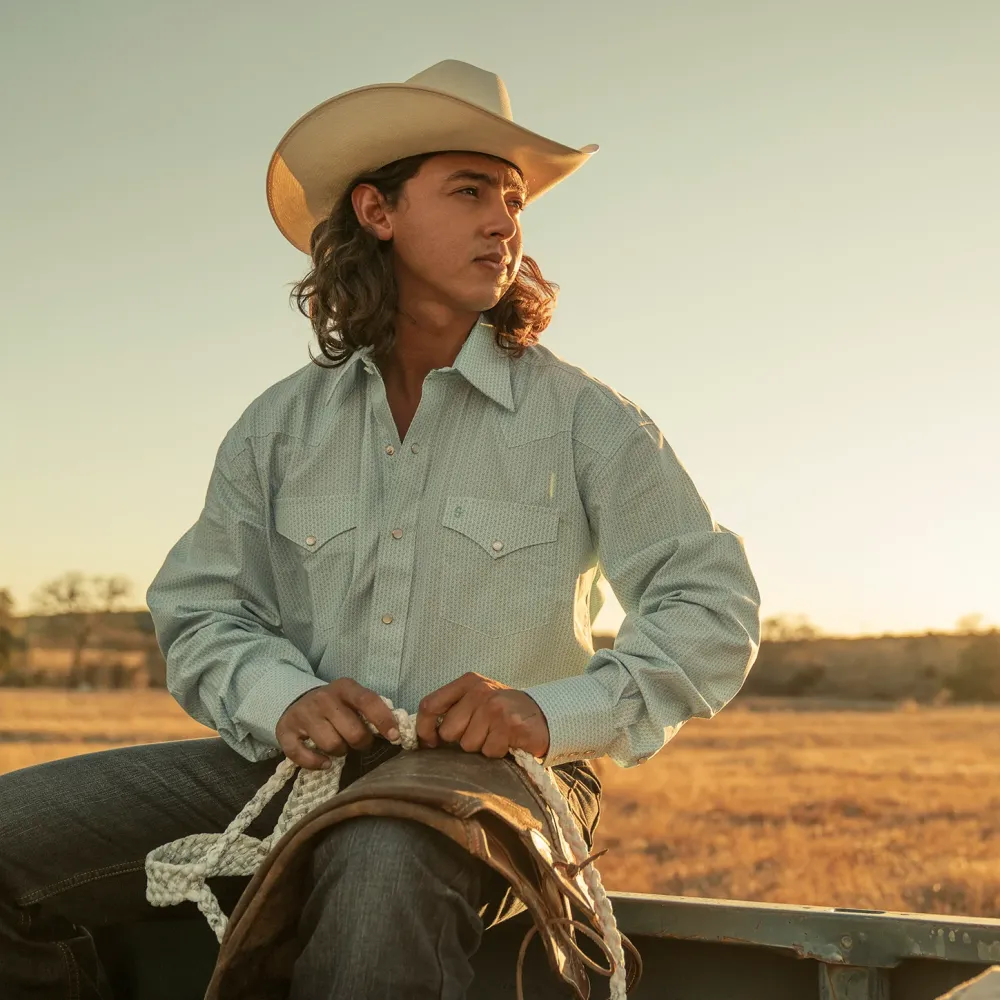 Stetson Geo Western Shirt Blue Best