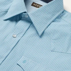 Stetson Geo Western Shirt Blue Sale