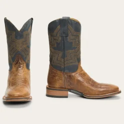 Stetson Goddard Burnished Blue Leather Boot Brown New