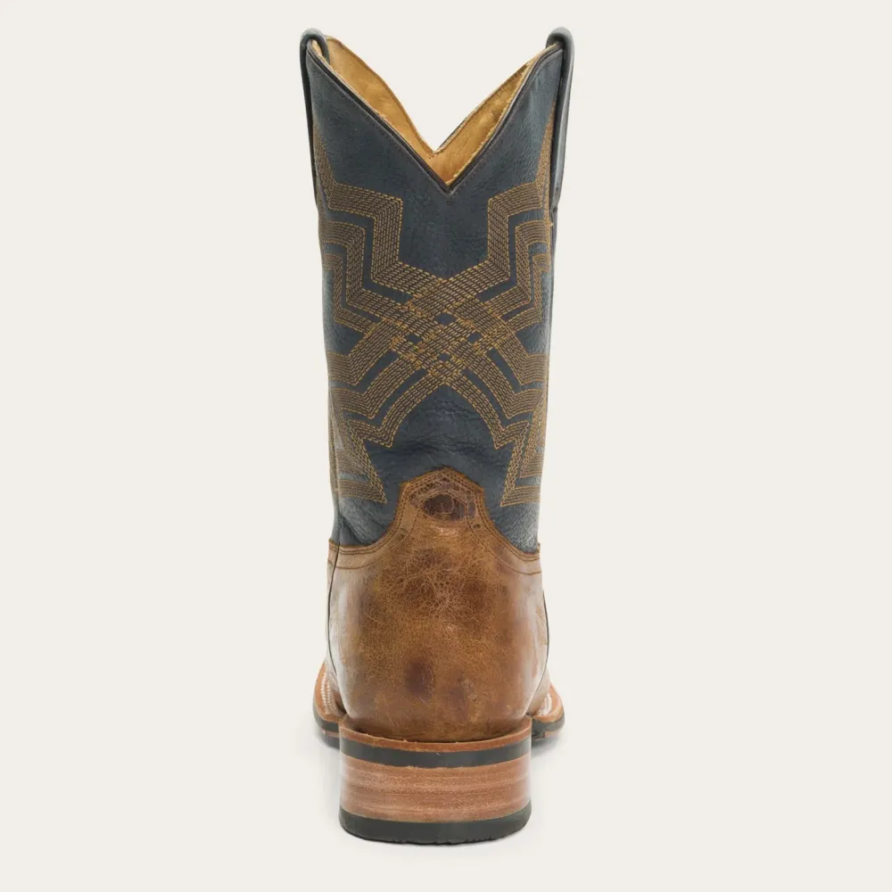 Stetson Goddard Burnished Blue Leather Boot Brown New