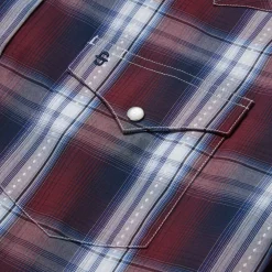 Stetson Good Luck Plaid Western Shirt Wine Sale