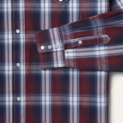 Stetson Good Luck Plaid Western Shirt Wine Sale