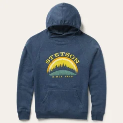 Stetson Great Outdoors Hooded Sweatshirt Blue Clearance