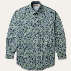 Stetson Greenspring Paisley Print Western Shirt Blue Online