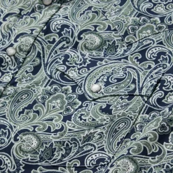 Stetson Greenspring Paisley Print Western Shirt Blue Online