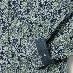 Stetson Greenspring Paisley Print Western Shirt Blue Online