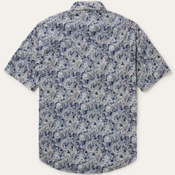 Stetson Greenspring Paisley Short Sleeve Western Shirt Blue