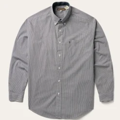 Stetson Geo Print Button Front Shirt Grey
