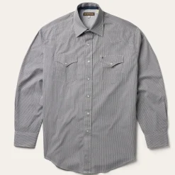 Stetson Geo Print Western Shirt Grey New
