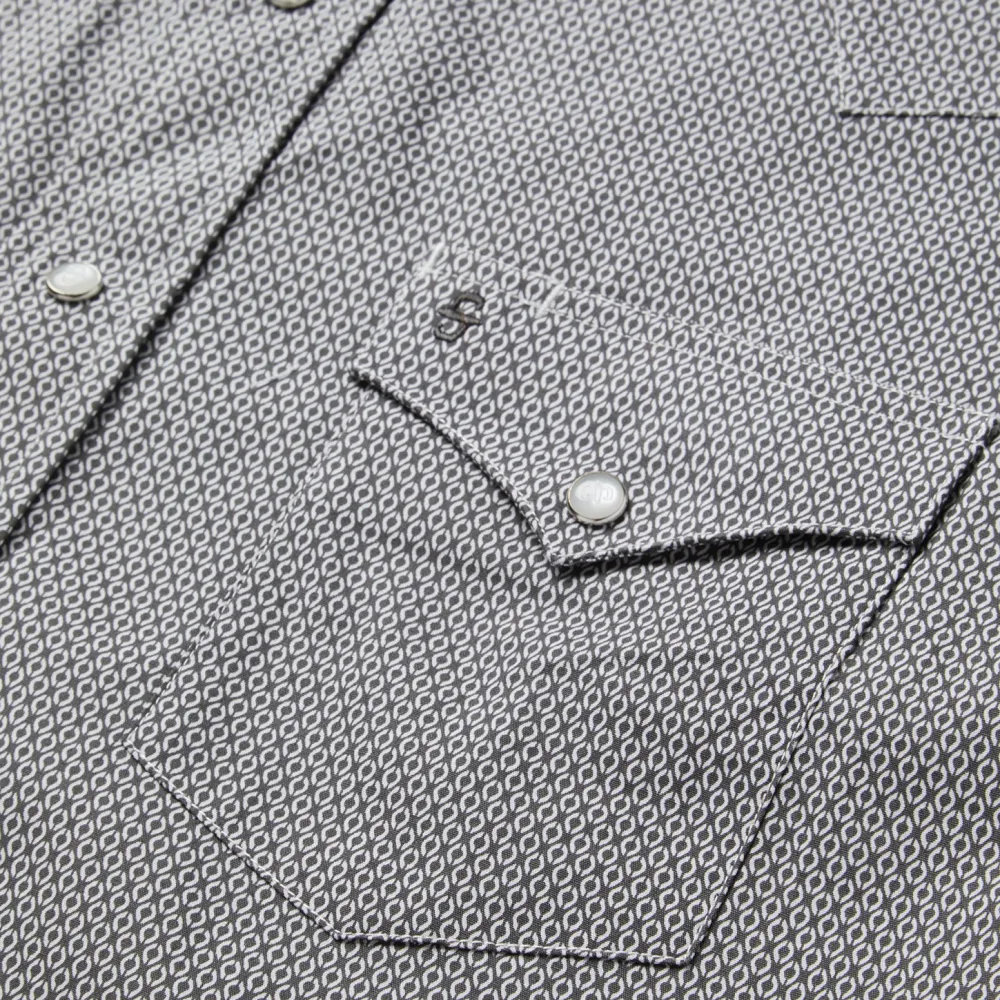 Stetson Geo Print Western Shirt Grey New