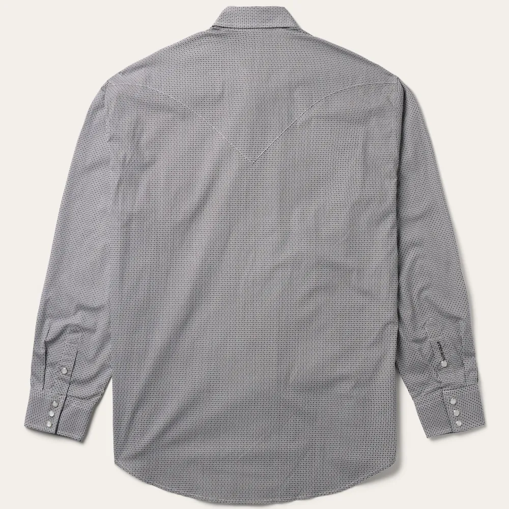 Stetson Geo Print Western Shirt Grey Clearance