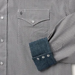 Stetson Geo Print Western Shirt Grey Clearance