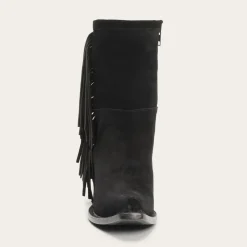Stetson Halle Suede Fringe Side Zip Boot Black Sale