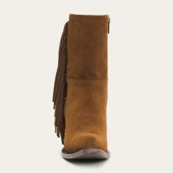 Stetson Halle Suede Fringe Side Zip Boot Brown Outlet