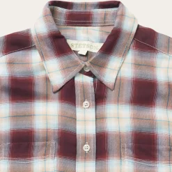 Stetson Harvest Plaid Blouse Brown Outlet