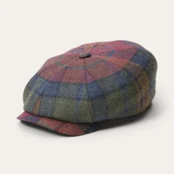 Stetson Hatteras Virgin Wool Wine/Green/Blue Check Online