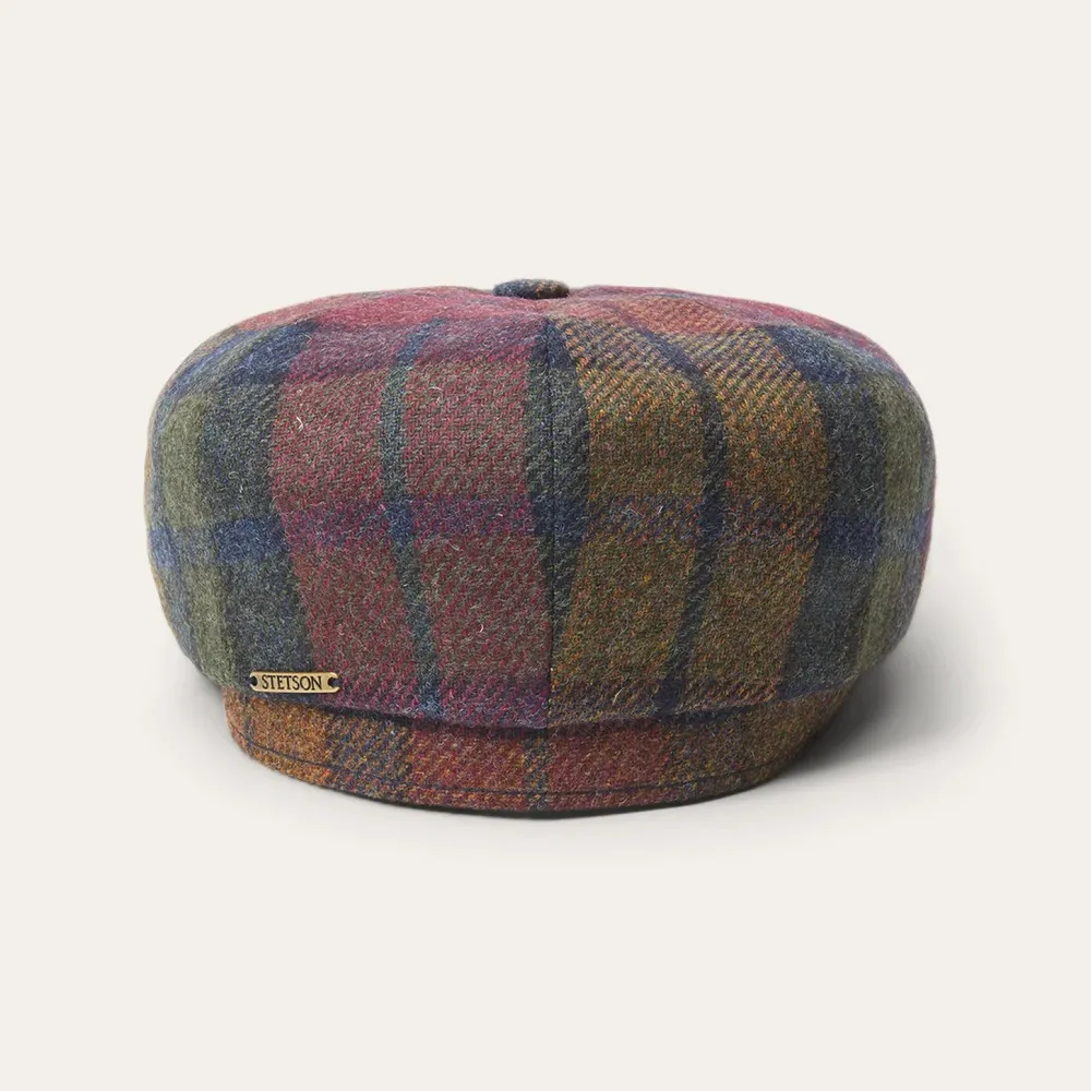 Stetson Hatteras Virgin Wool Wine/Green/Blue Check Online