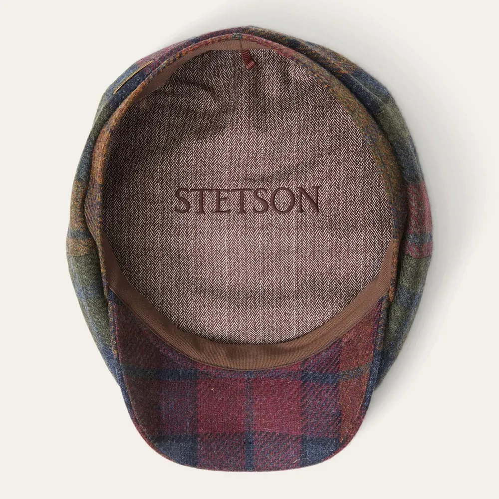 Stetson Hatteras Virgin Wool Wine/Green/Blue Check Online