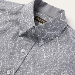 Stetson Highland Paisley Button-Front Shirt Grey Clearance