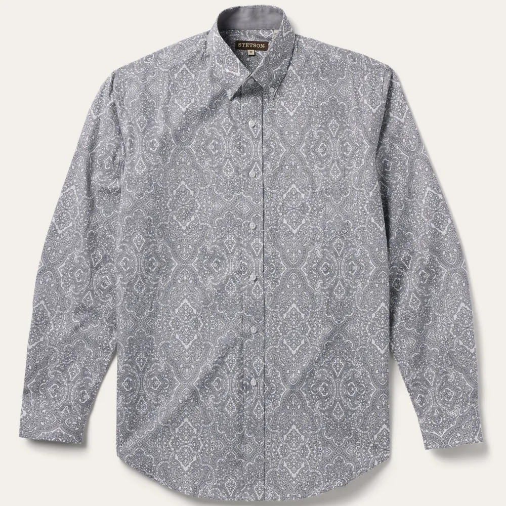 Stetson Highland Paisley Button-Front Shirt Grey Best