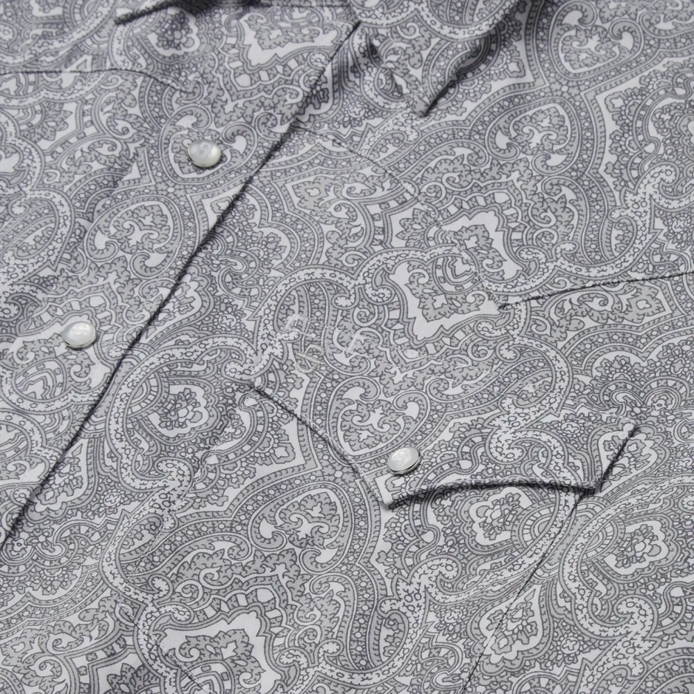 Stetson Highland Paisley Snap-Front Shirt Grey Discount