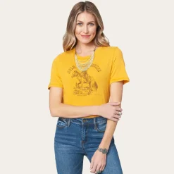 Stetson Hold Your Horses Graphic Tee Yellow New