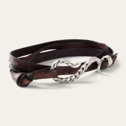 Stetson Hook Leather Bracelet Brown Leather Online