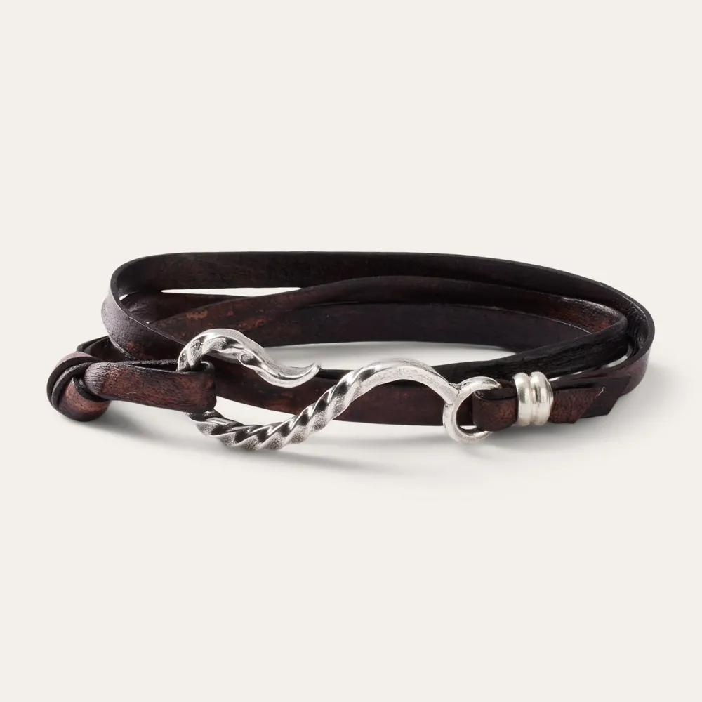 Stetson Hook Leather Bracelet Brown Leather Online