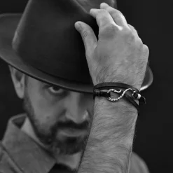 Stetson Hook Leather Bracelet Brown Leather Online