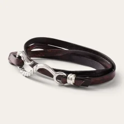 Stetson Hook Leather Bracelet Brown Leather Online